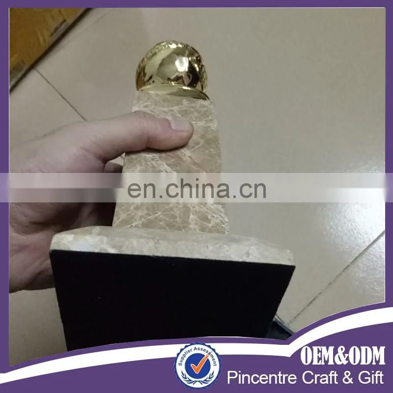custom metal MTV trophy replica in store with round base