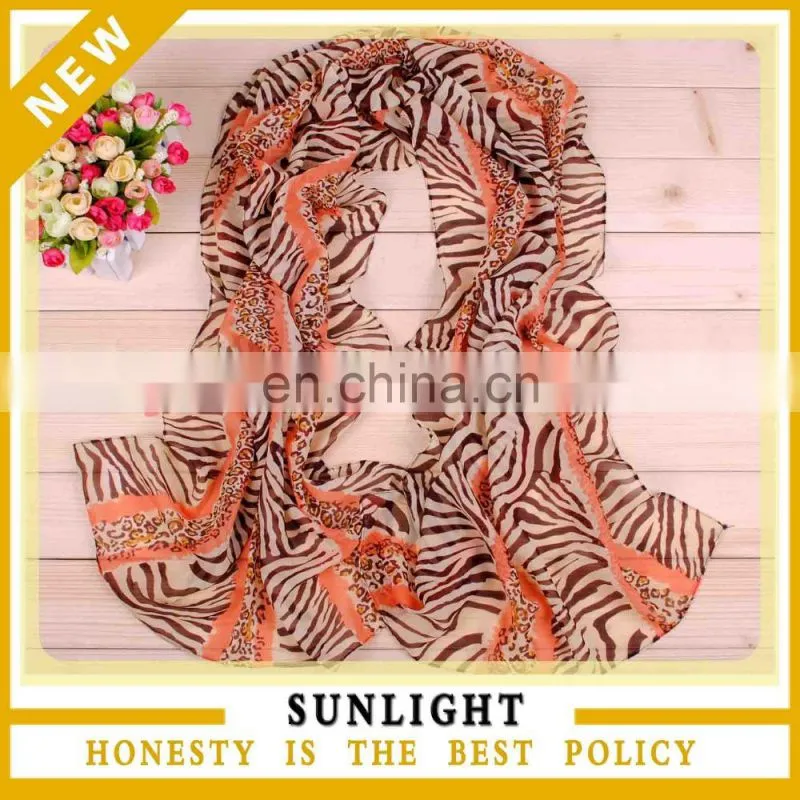 Fancy Stock New Style Flower Printed Polyester Scarf