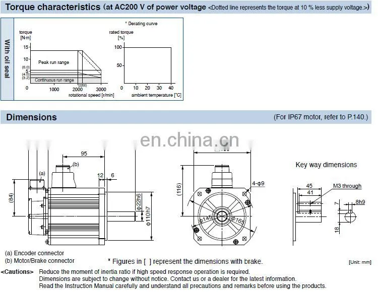 High precision Panasonic servo motor 1kw MHME102GCG / MSME102GCG