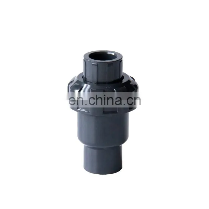 gray color DIN standard DN40 PVC ball check valve manufacturer