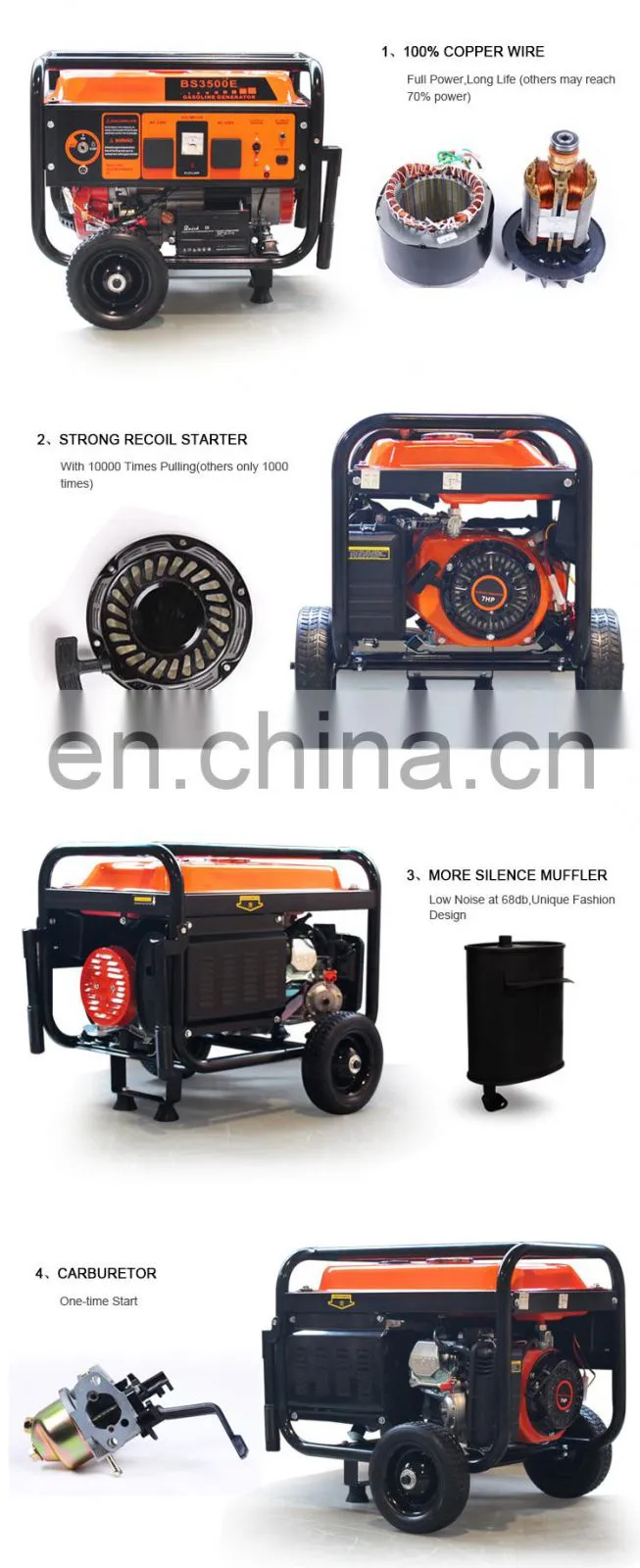 BS3500 BISON China Taizhou Home Use Standby 2800W small dc generator generator bison inverter power 3kva generator gasoline