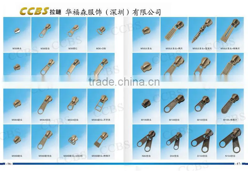 High Quality No.5 Fashion Metal Zipper Head