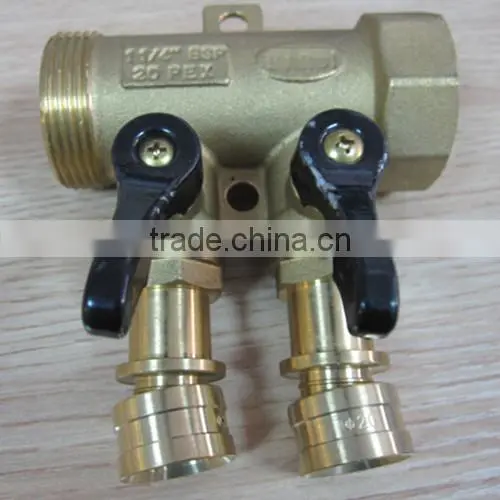 Floor Heating 2 to 6 Ways Manual Brass Water Manifold distribution