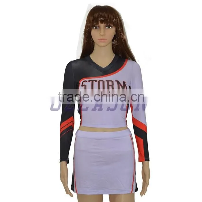 Fashion women custom sublimation netball uniforms/cheerleading uniform