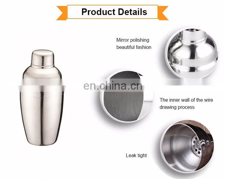 High Quality Bar Stainless Steel 750 ML Cocktail Shaker Set