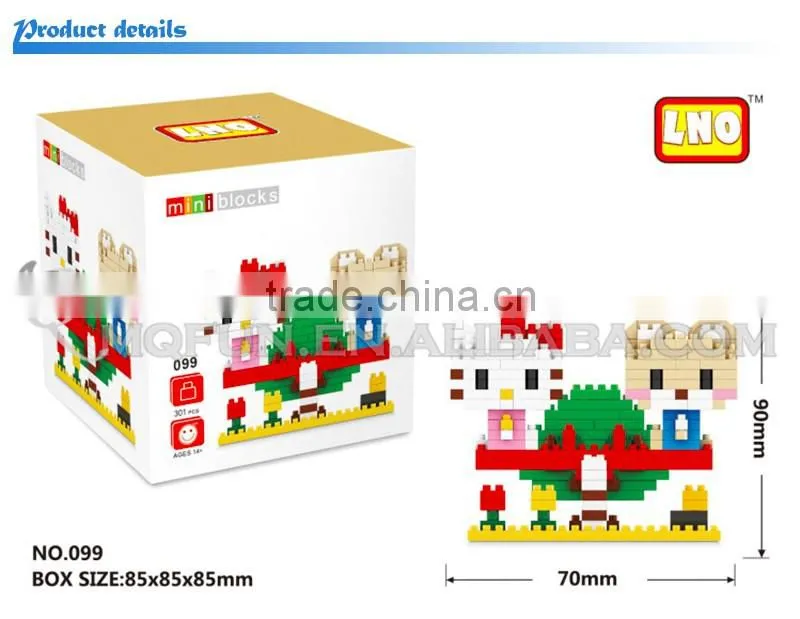 Mini Qute LNO kawaii 4 style LNO hello kitty plastic puzzle cartoon model children gift educational toy