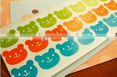 Cute teddy bear the non-drying label sticker label sticker printing