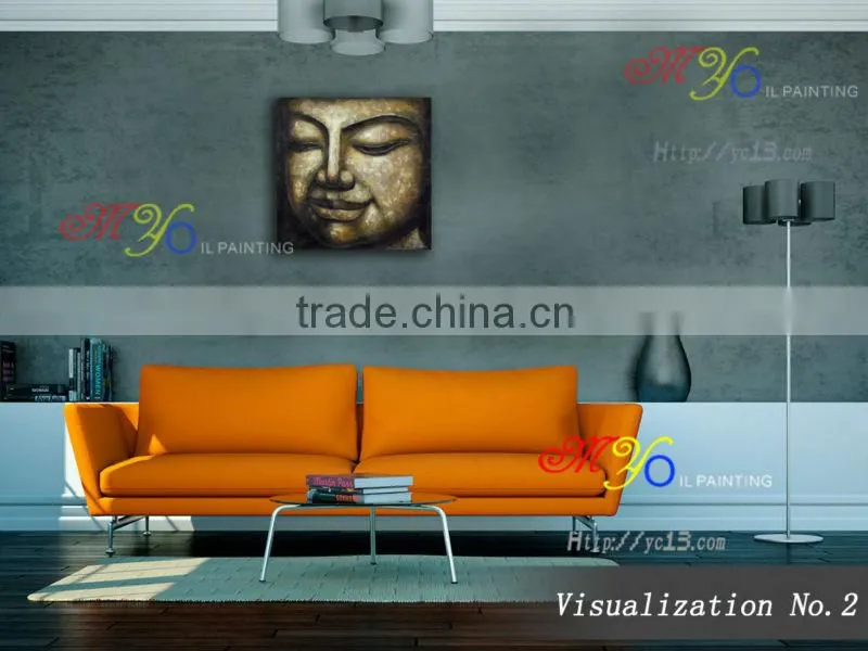 oil painting on canvas home decoration buddha head hand painted