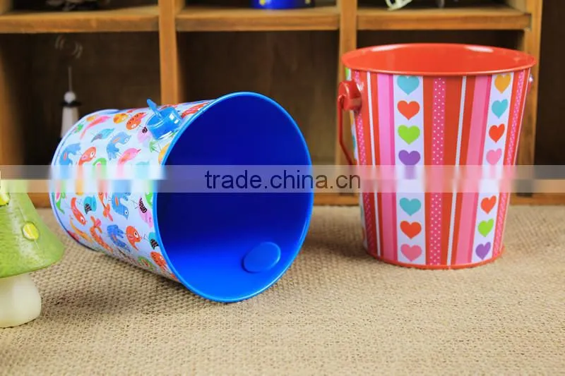 mini fancy bucket collection tin box