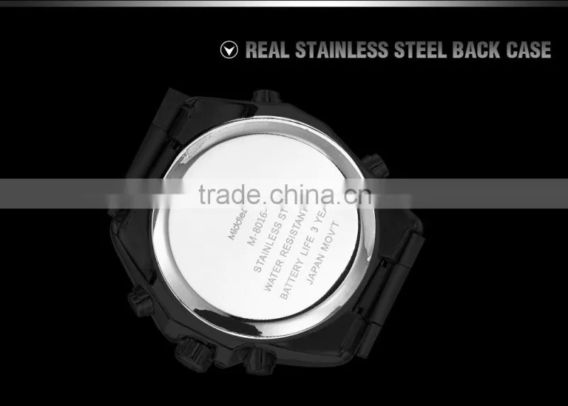 2015 MIDDLELAND Luxury Brand Watch Men Fashion Watch Quartz Wristwatch Full Steel quartz brand watch