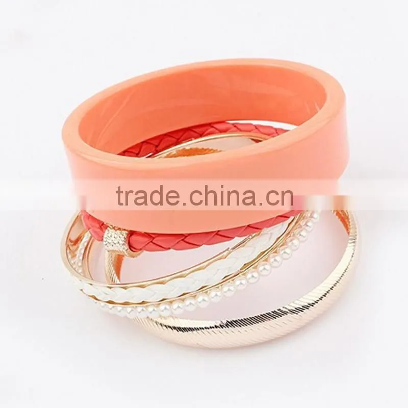 Fashion Trends Jewellery Candy Colorful Charms Bangles And Bracelets Set