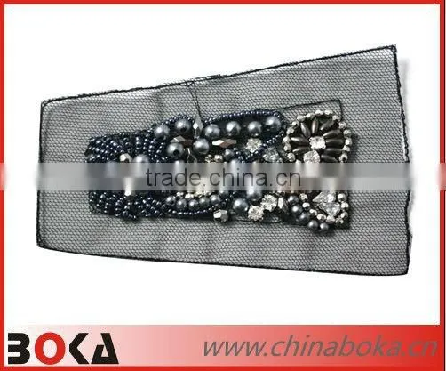 Fashion handmade beaded crystal shoulder patch wholesale