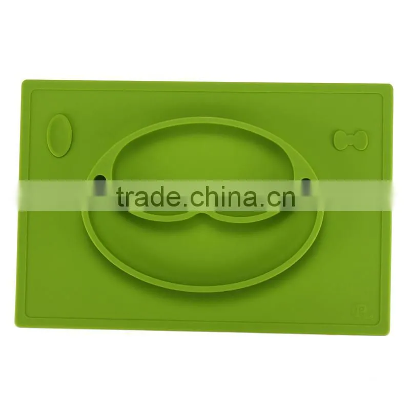 BPA free 2016 good quality one-piece silicone rubber placemat plate