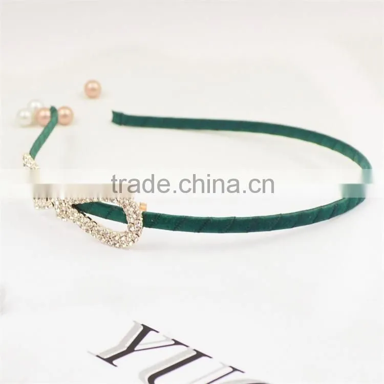 2015 Fashion Party Pearl Crystal Rhinestone Headwear Punk Hair Bow Headband