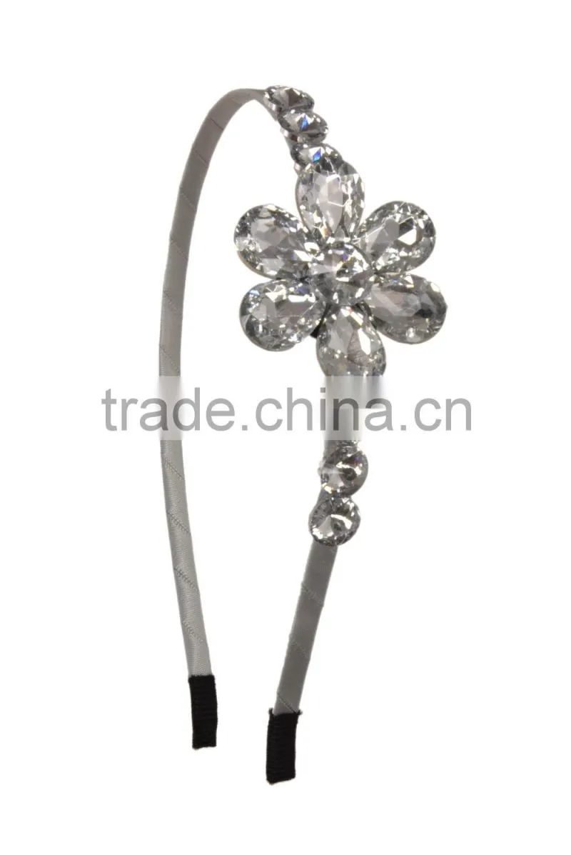 Faux Gemstone Flower Hairband/Heanband