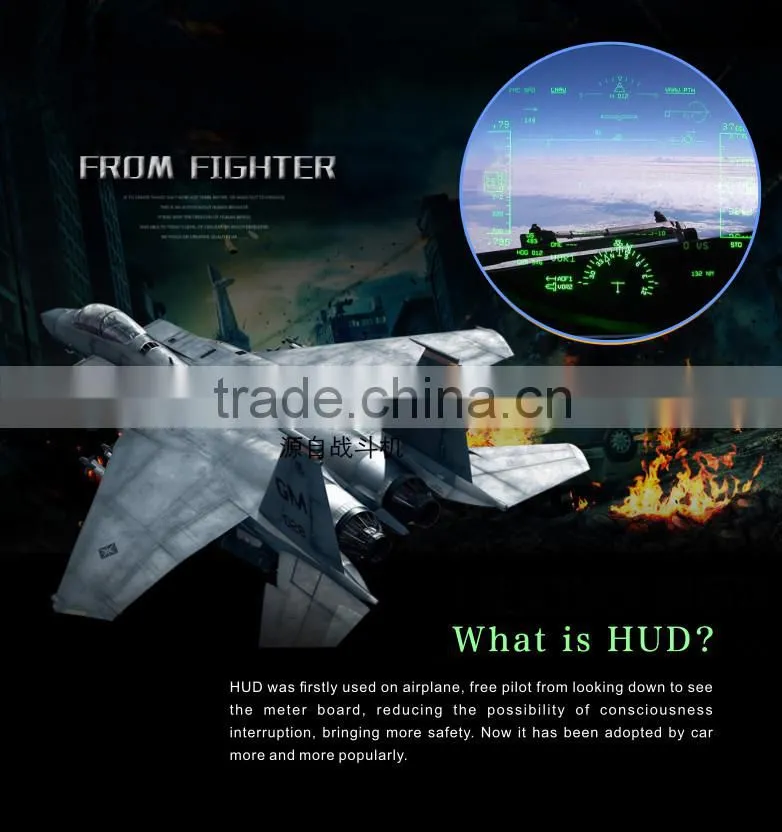 Car OBD II HUD Warning System Vehicle-mounted Car Head Up Display Projector with LED