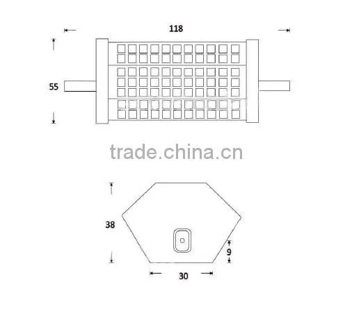 30W high power LED R7S Lamp with 118mm length