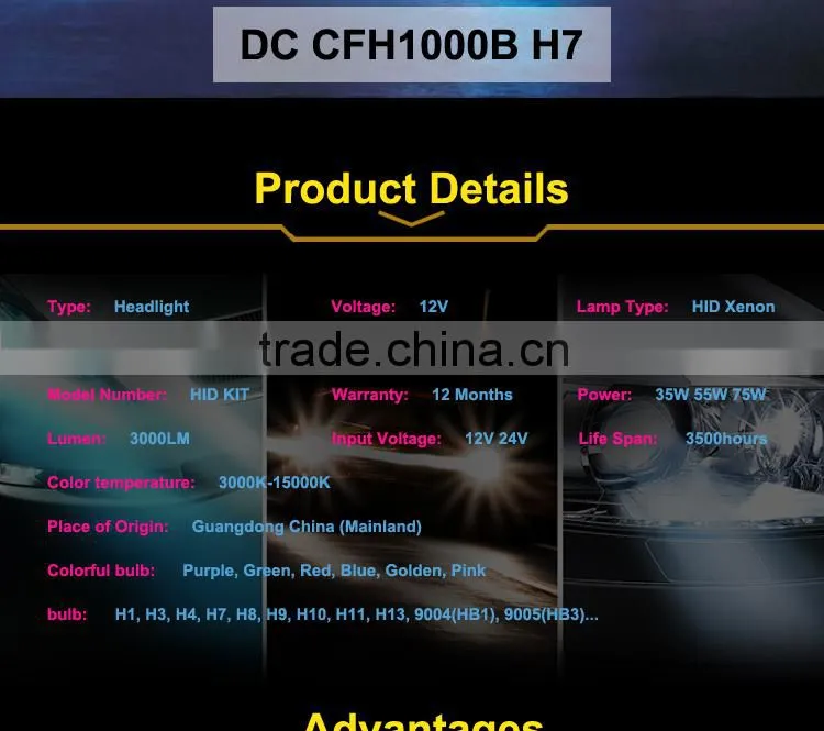 Wholesale price xenon hid h7 55w bulb 5000k/8000k/12000k