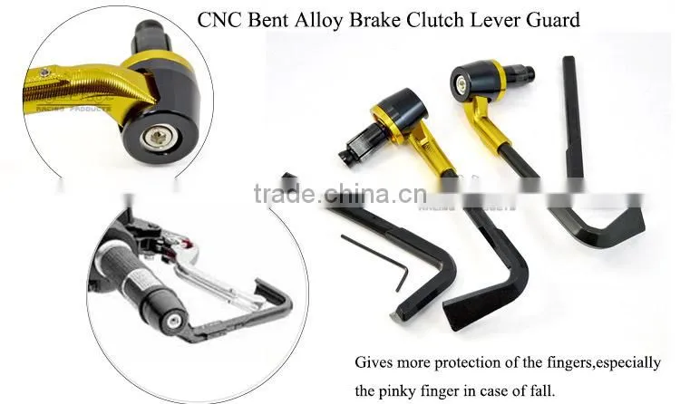 BJ-LG-003 High quality Gold 7/8" 22mm CNC Bent Motorcycle Brake Lever Guard