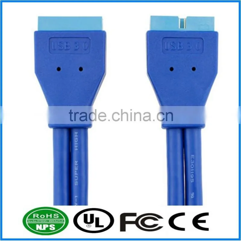 USB3.0 Cable M-M 20PIN Cable Superspeed Extension Cord Chassis Front Panel Copper Core Cable