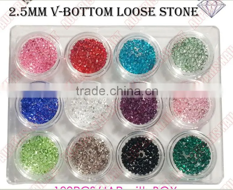 2.5mm V-BOTTOM CRYSTAL LOOSE STONE,.Wholesale