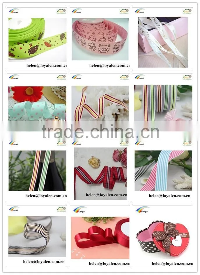 OEKO-TEX100 wholesale dots printed polyester satin ribbon for gift packaging