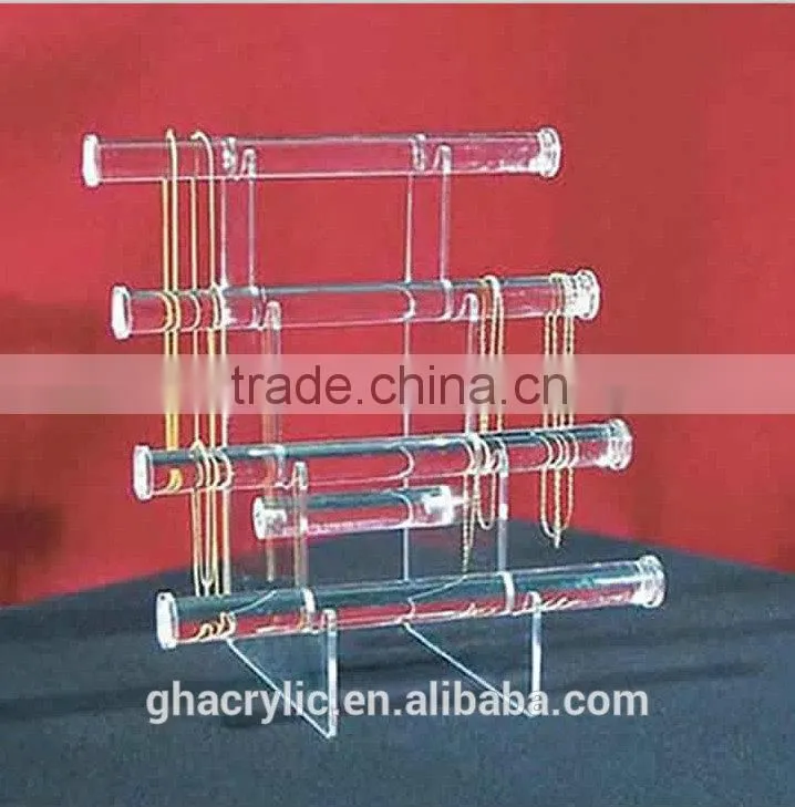 GH-RZ358 2014 high quality Clear tube acrylic bracelet display with support