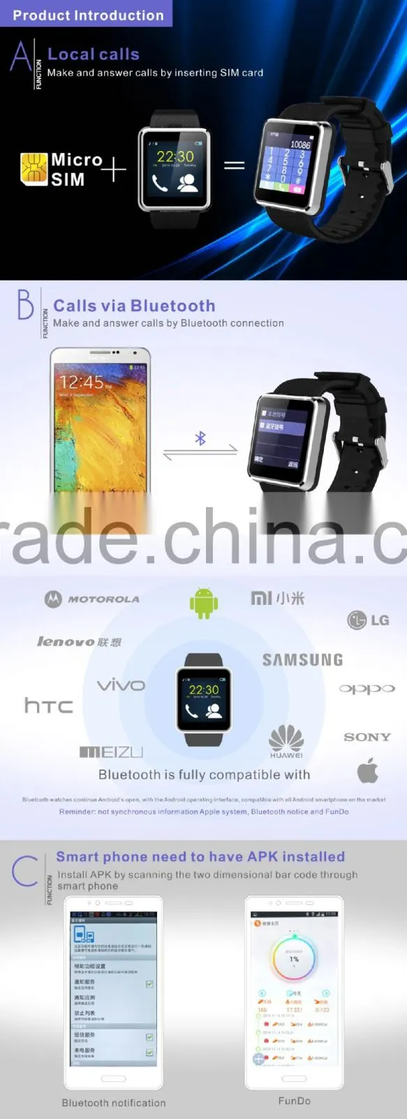Android smart watch / price of smart watch phone / China factory promotion Low cost android smart watch