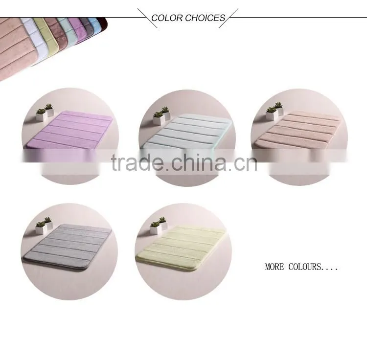 Water absorbent coral fleece memory foam thick sponge non-slip microfiber bathroom mats for living room and kitchen floor