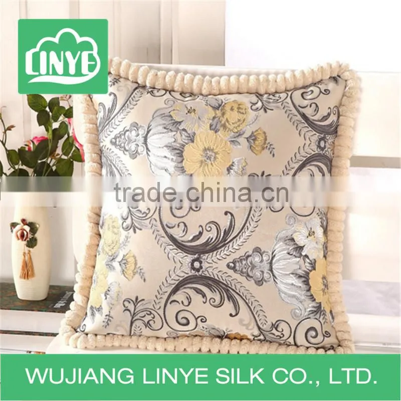 china supplier polyester fabric print flower cushion