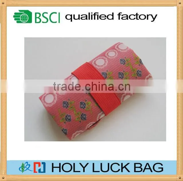 Holy Luck folding reusable tote bag wtih small pounch wholesale eco bag