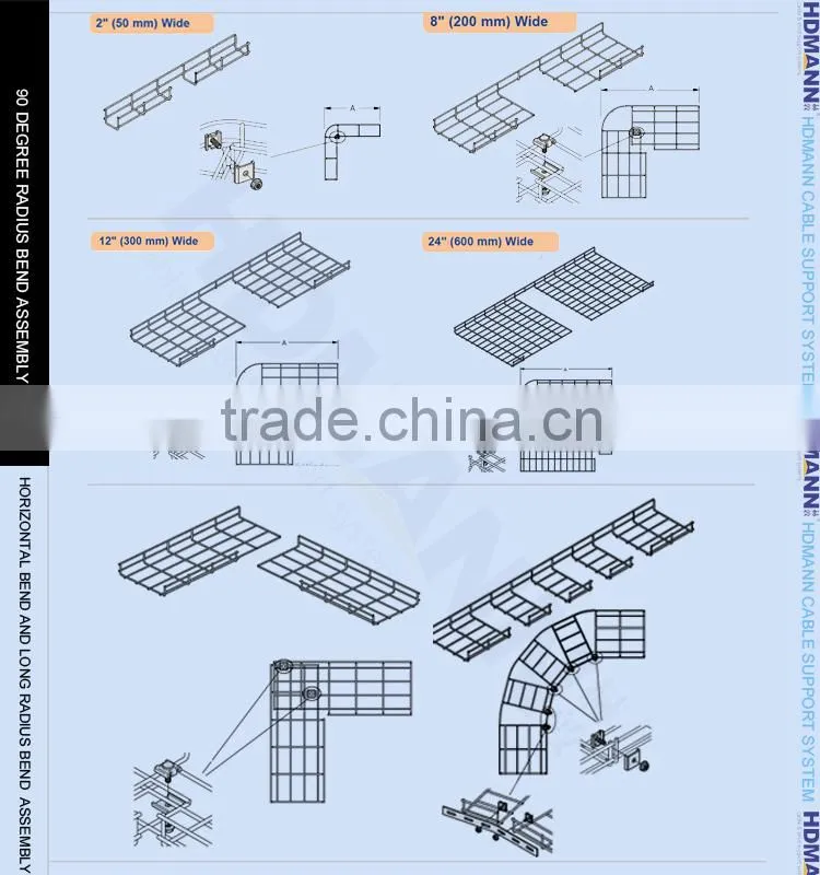 Specification electrical galvanised wire mesh cable tray with China oem supplier