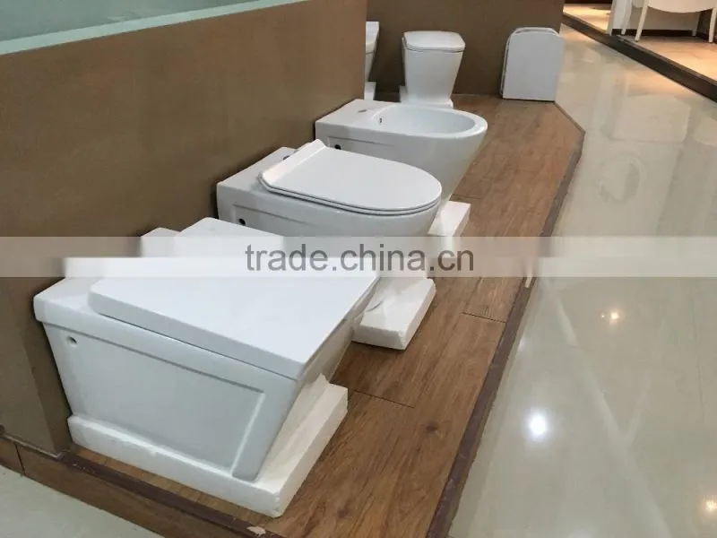 Eruopean Square Wall Mounted Toilet Washdown WC Wall Hung Toilet Bowl