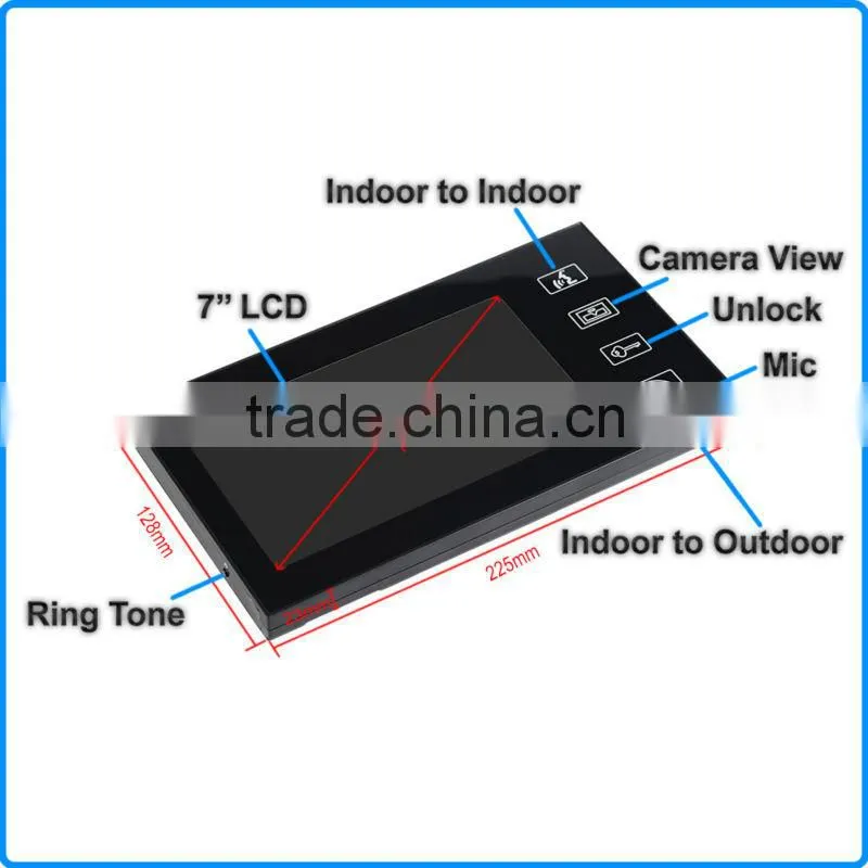 Video Handsfree Intercom Camera IR Home Night Vision 7" LCD Color Door Phone Bell