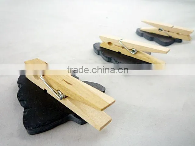Tree Shape Dark Black Slate Tag Clip