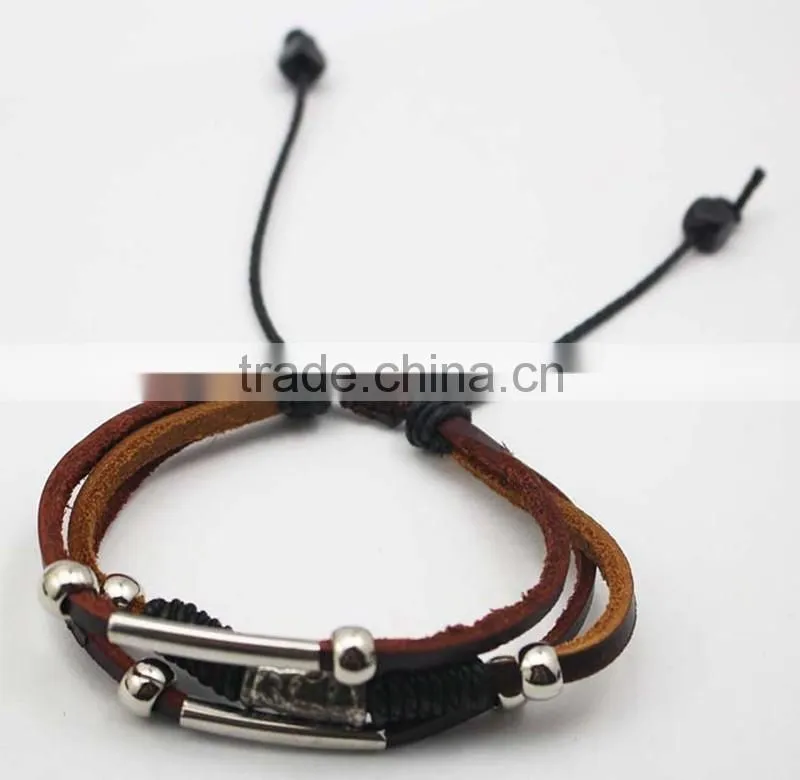Vintage Handmade Fashion Friendship Leather Bracelet For Men and Women