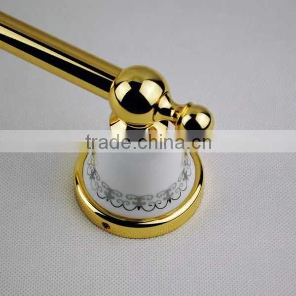 luxurious hotel white and golden printing bathroom towel bar