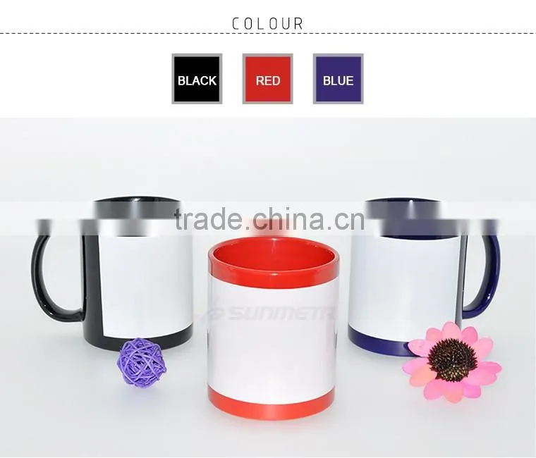 Sunmeta india hot selling 11oz sublimation patch mug cup SKB07