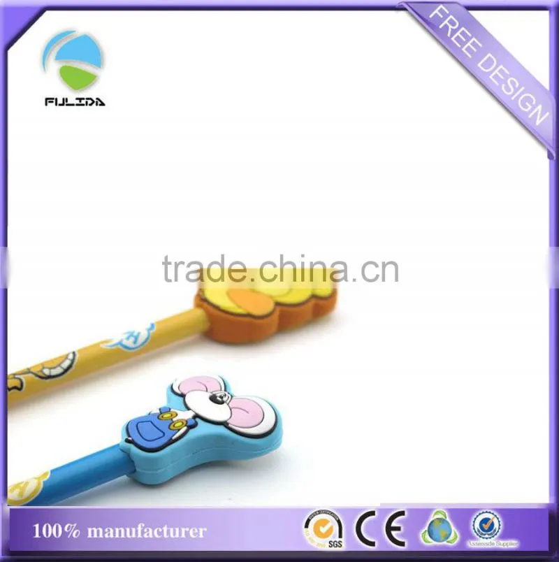 cartoon soft rubber plastic pvc pencil caps cover