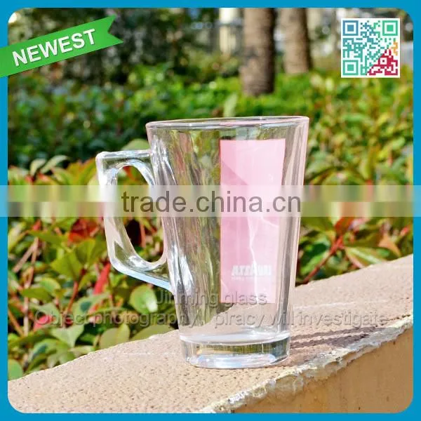 Top selling coffee glass cup with handle promotional coffee mugs