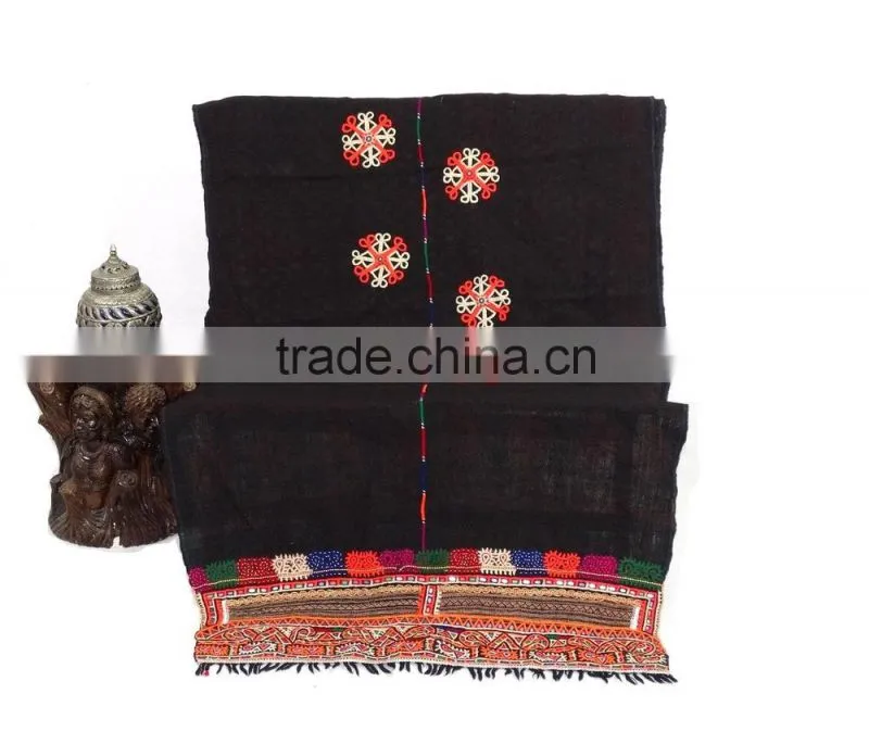 Antique Rabari Scarve Vintage Rabari Throw Gypsy Kutch Wool Throw Handmade Rabari Shawl Indian Rabari Wall Hanging Tapestry