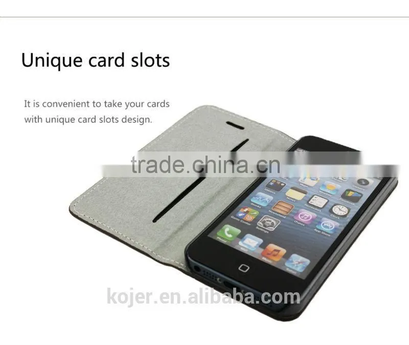 PU leather Phone Case with Card Slots inside for iPhone 5/5s