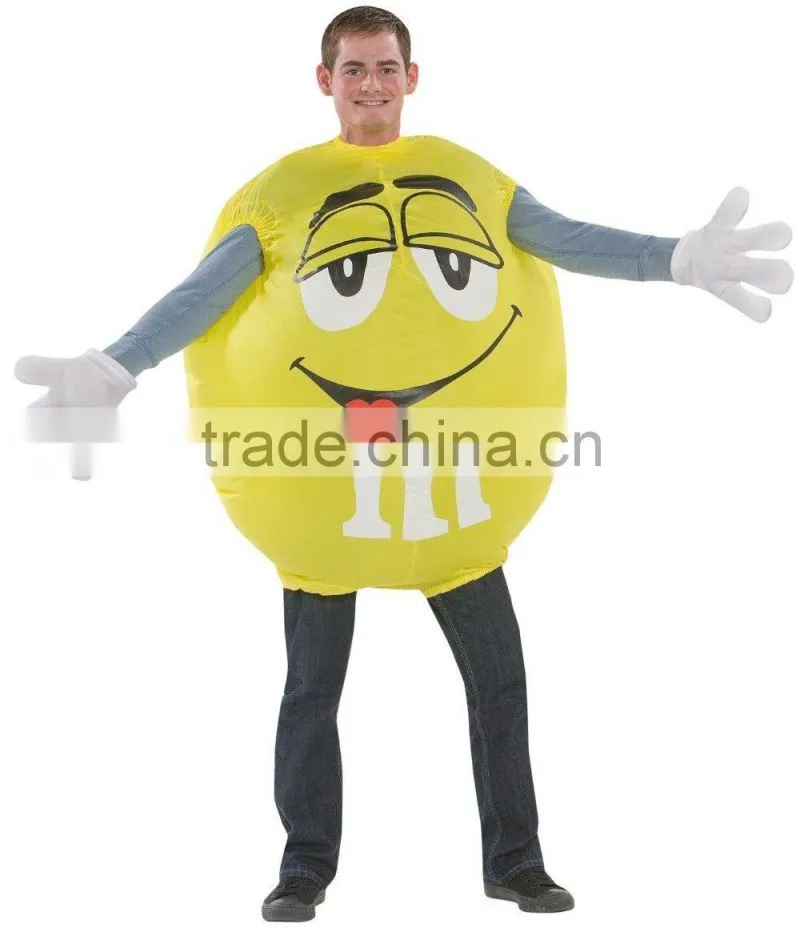 ADULT INFLATABLE RED PEANUT M&M HALLOWEEN COSTUME - AIR BLOWN OUTFIT