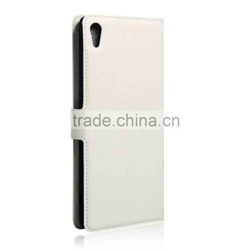 PU Leather Card Case Leather Mobile Back Cover Case For Sony C6