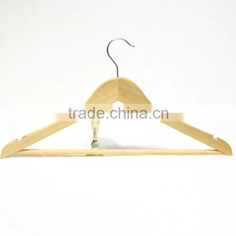 Wooden color hotel wooden hanger for dress/ shirt/suit display