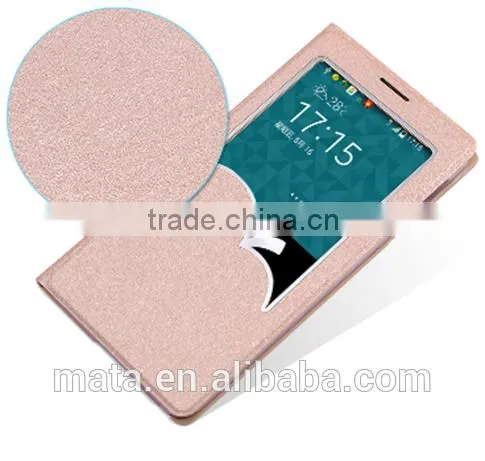 View Window Flip Leather Case With PC Cover For Samsung