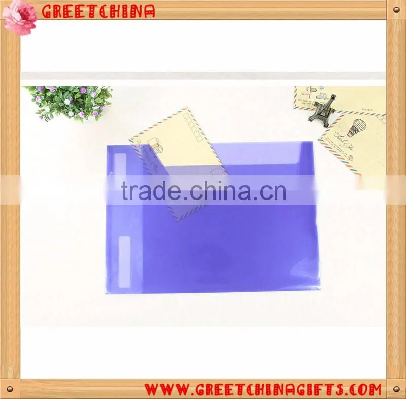 Promotional A4 Transparent Plastic Folder Documents Envelope Waterproof Bag