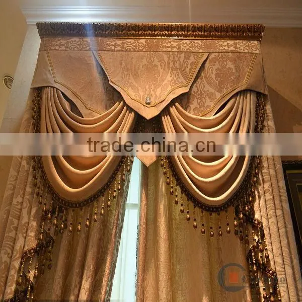 2014 china wholesale ready made curtain,crystal glass curtain finials for curtain rods