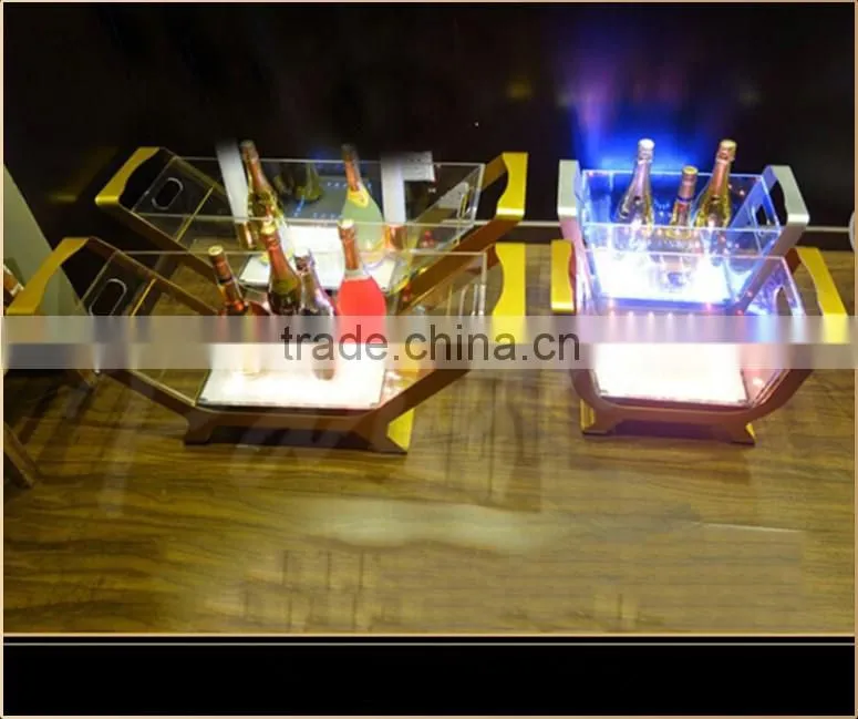 2016 Nightclub promo boat shape led ice bucket with customized printing
