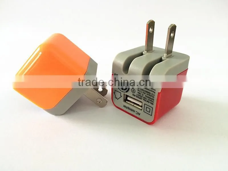 For Samsung for iPhone universal home charger 5V 1A US folding plug travel wall charger with lead-free material